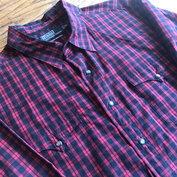 Ralph Lauren Other - EUC Ralph Lauren Classic Western Shirt XXL Black Red